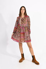 Load image into Gallery viewer, Livia Paisley Dress in Fuchsia
