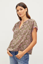 Load image into Gallery viewer, Ida Mosaic Boho Top in Rose
