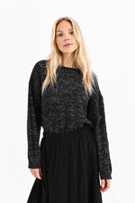 Load image into Gallery viewer, Pointelle Sweater in Black
