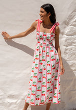 Load image into Gallery viewer, Immy Dress in Scalloped Cherry