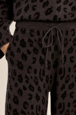 Load image into Gallery viewer, Leopard Knit Pants in Dark Grey