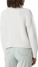 Load image into Gallery viewer, Roxie Lace Up Sweater in White