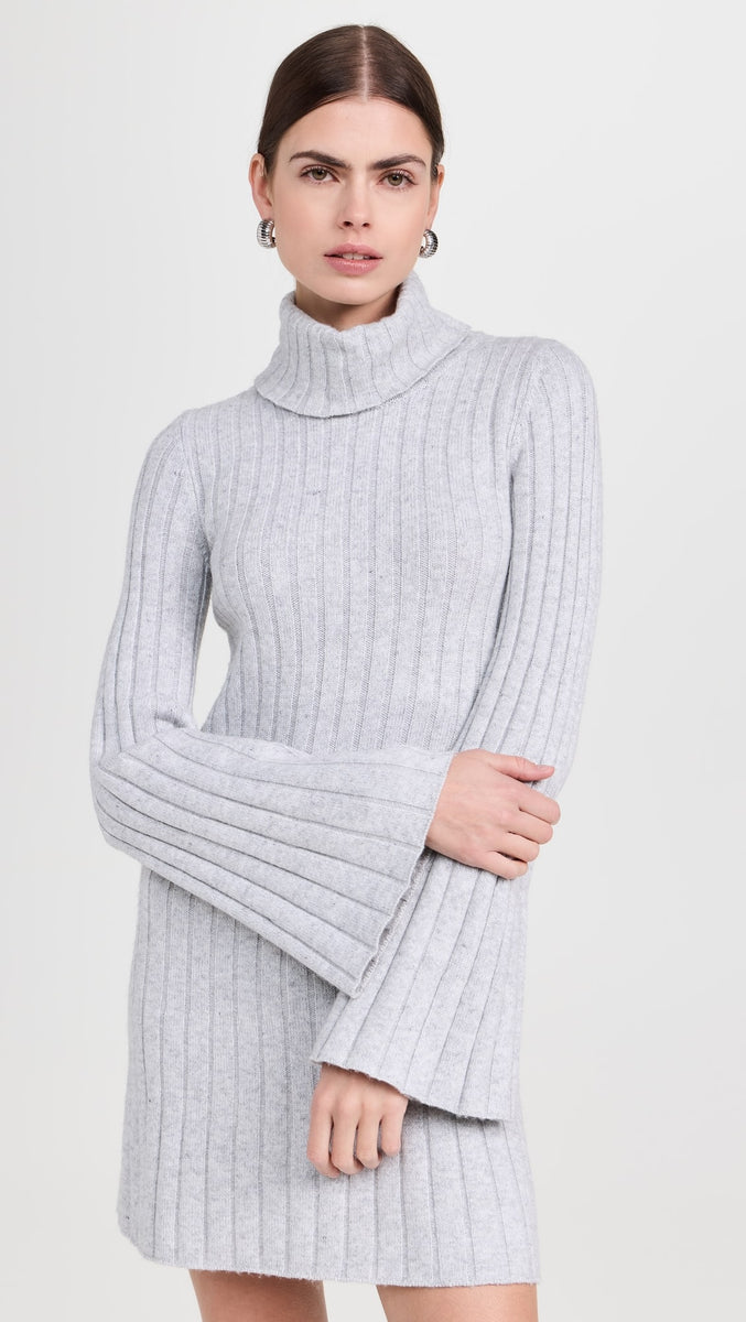Meredith Turtleneck Sweater Dress in Ice Heather – Mint Julep