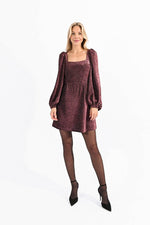 Load image into Gallery viewer, Square Neck Sparkle Mini Dress in Pink
