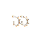 Load image into Gallery viewer, Metal Huggie Hoops in White