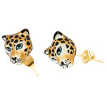 Load image into Gallery viewer, Mini Leopard Head Earrings