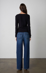 Load image into Gallery viewer, Hilary Waffle Henley Shirt in Black
