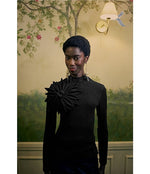 Load image into Gallery viewer, Long Sleeve Flower Top in Black
