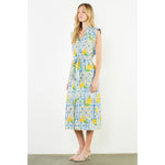 Load image into Gallery viewer, Lemon Midi Shirt Dress in Blue/Yellow
