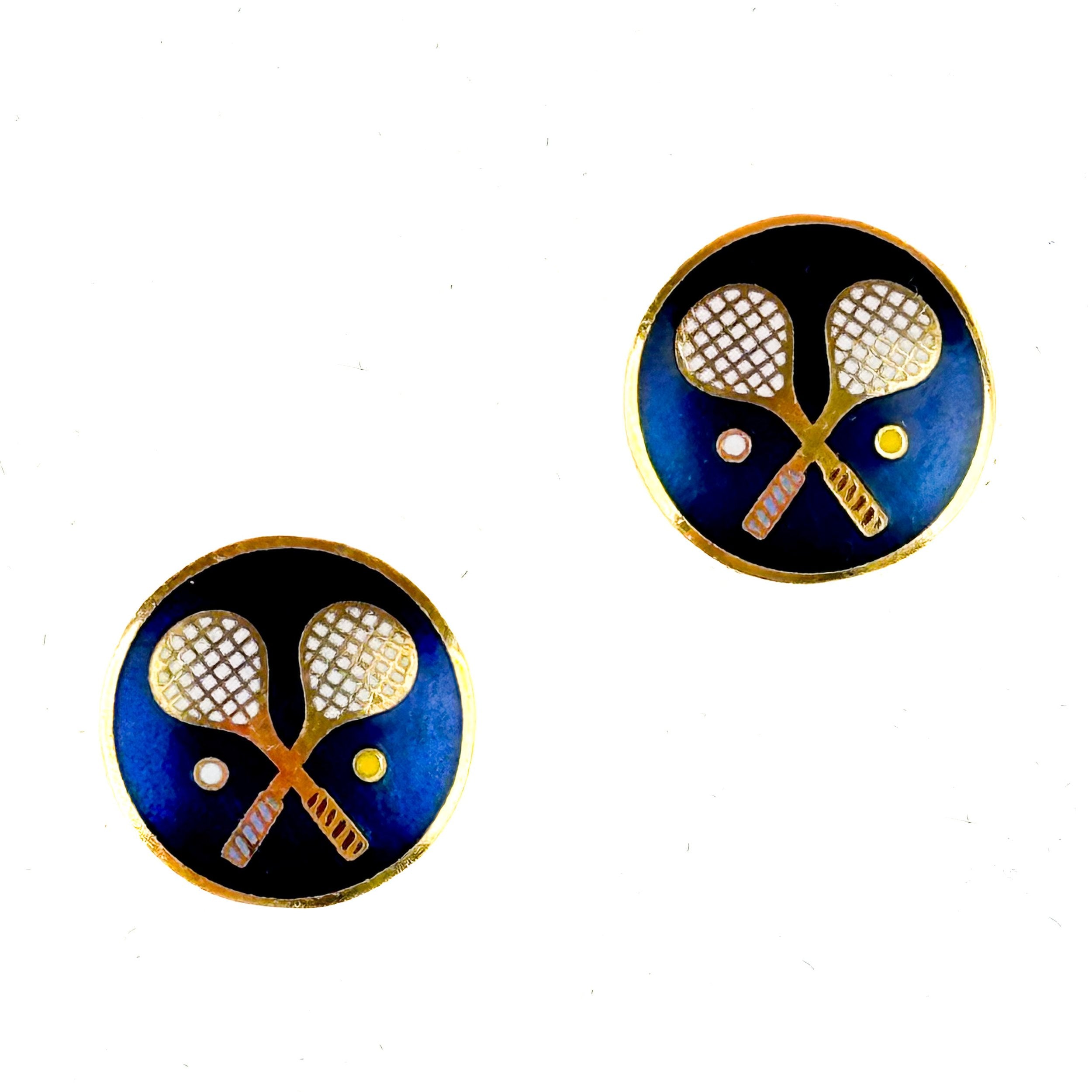 Match Point Studs in Navy