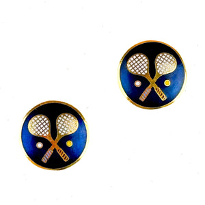 Match Point Studs in Navy
