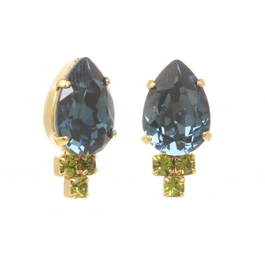 Vienna Stud Earrings in Montana/Olivine