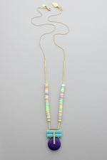 Load image into Gallery viewer, Turquoise and Indigo Button Necklace
