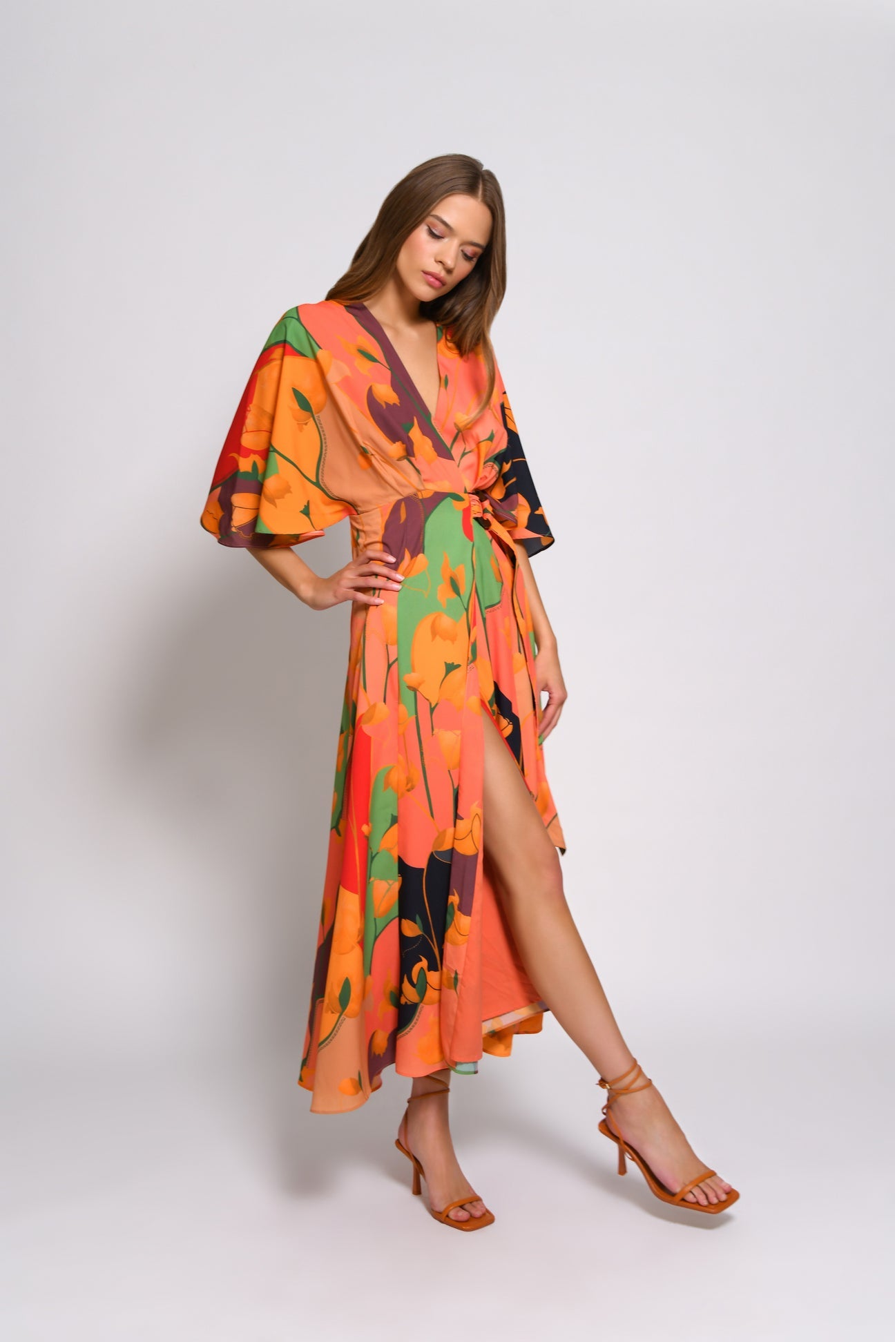Lyna Dress in Multi Patch Floral