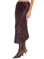 Load image into Gallery viewer, Sequin Midi Skirt in Plum
