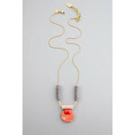 Load image into Gallery viewer, Vintage Glass and Agate Necklace in Grey/Coral
