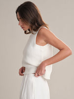 Load image into Gallery viewer, Demi High Crew Neck Knit Tank in Chalk
