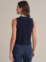 Load image into Gallery viewer, Demi High Crewneck Cotton Tank in Dark Blue
