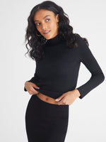 Load image into Gallery viewer, Haley Rib Mockneck in Black
