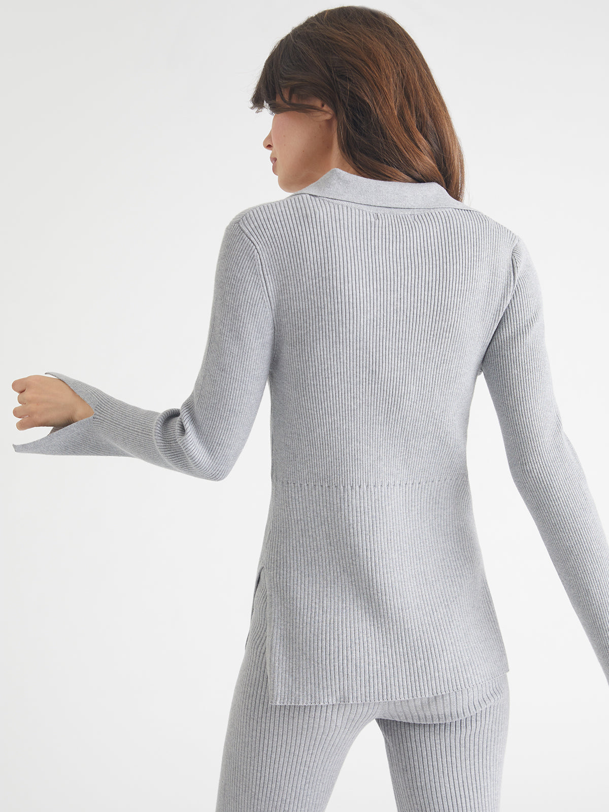 Gemma Flare Sleeve Shirt in Grey