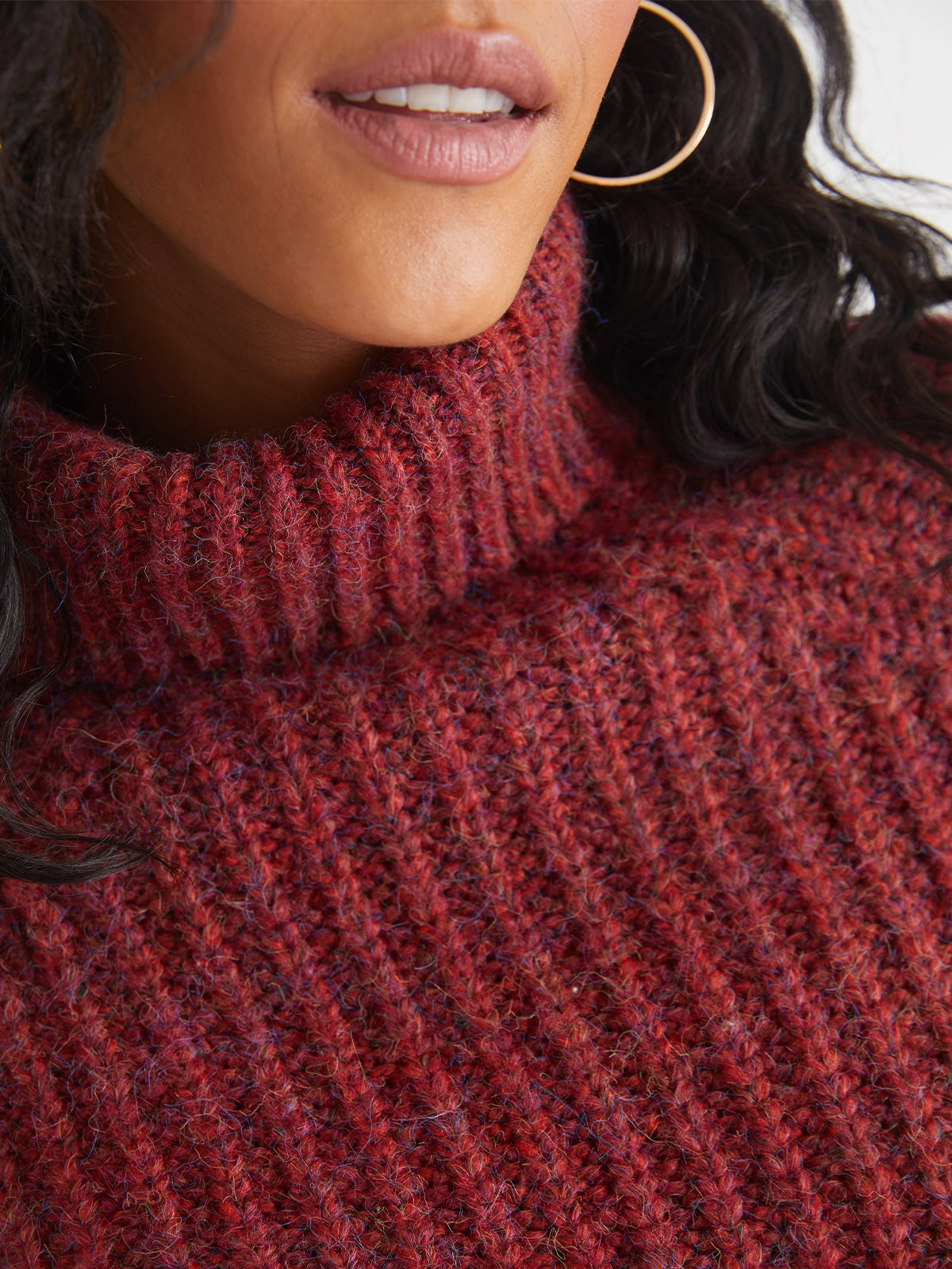 Stella Shacker Turtleneck in Ruby Red