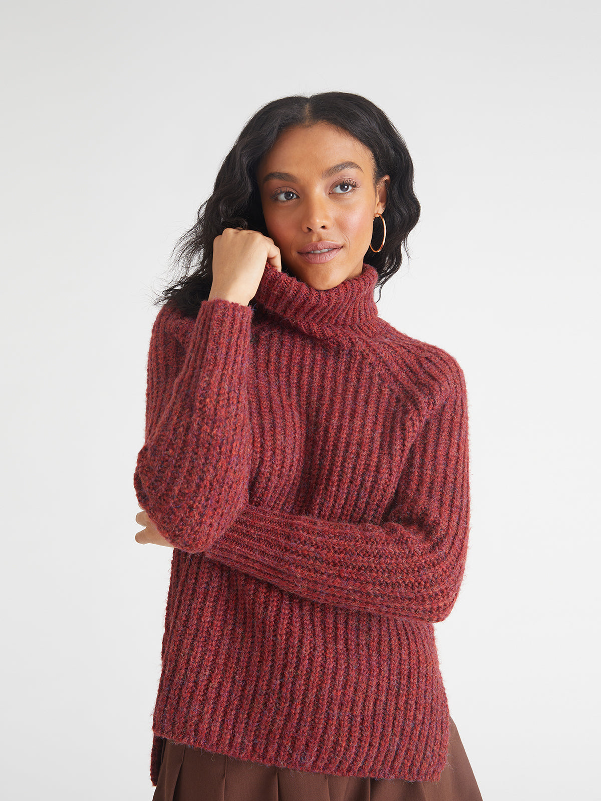 Stella Shacker Turtleneck in Ruby Red