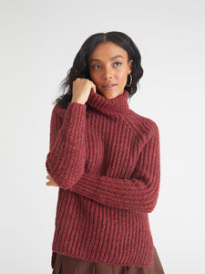 Stella Shacker Turtleneck in Ruby Red