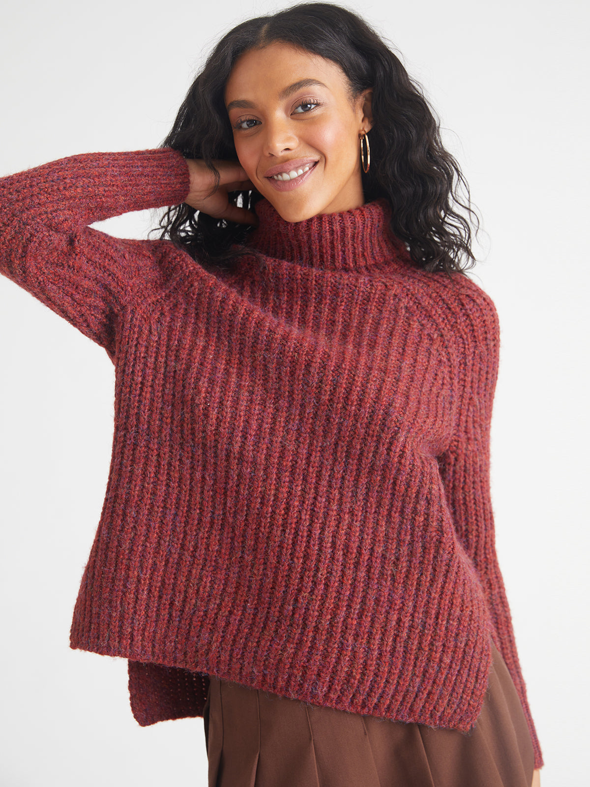 Stella Shacker Turtleneck in Ruby Red