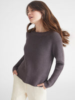Load image into Gallery viewer, Jane Metallic Crewneck Sweater in Charcoal
