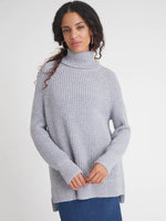 Load image into Gallery viewer, Stella Textured Turtleneck Tunic in Iceberg

