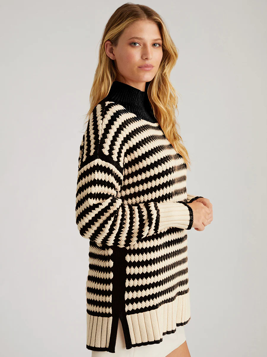 Giselle Popcorn Stitch Sweater in Black Multi