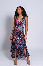 Load image into Gallery viewer, Isadora Wrap Dress in Rainbow Butterfly
