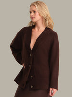 Load image into Gallery viewer, Miller Oversized Cozy Cardigan in Coffee Bean
