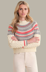 Load image into Gallery viewer, Anya Fair Isle Yoke Sweater in Sea Salt Combo
