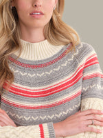 Load image into Gallery viewer, Anya Fair Isle Yoke Sweater in Sea Salt Combo
