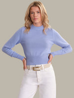 Load image into Gallery viewer, Adeline Cropped Cotton Sweater in  Blue Heron
