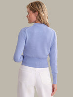 Load image into Gallery viewer, Adeline Cropped Cotton Sweater in  Blue Heron
