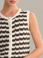 Load image into Gallery viewer, Isla Striped Button Front Vest in Chalk/Brown
