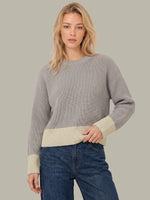 Load image into Gallery viewer, Sienna Stripe Rib Pullover in Grey Pearl Combo
