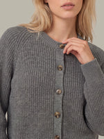 Load image into Gallery viewer, Pippa Shaker Crew Cardigan in Heather Grey
