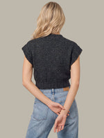 Load image into Gallery viewer, Greer Short Sleeve Dolman Sweater in Marled Black
