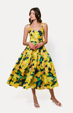 Load image into Gallery viewer, Alice Belted Tiered Maxi in Navy Watercolor Pastel Orchids
