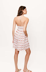 Load image into Gallery viewer, Rella Romper in White/Red Trellis Floral
