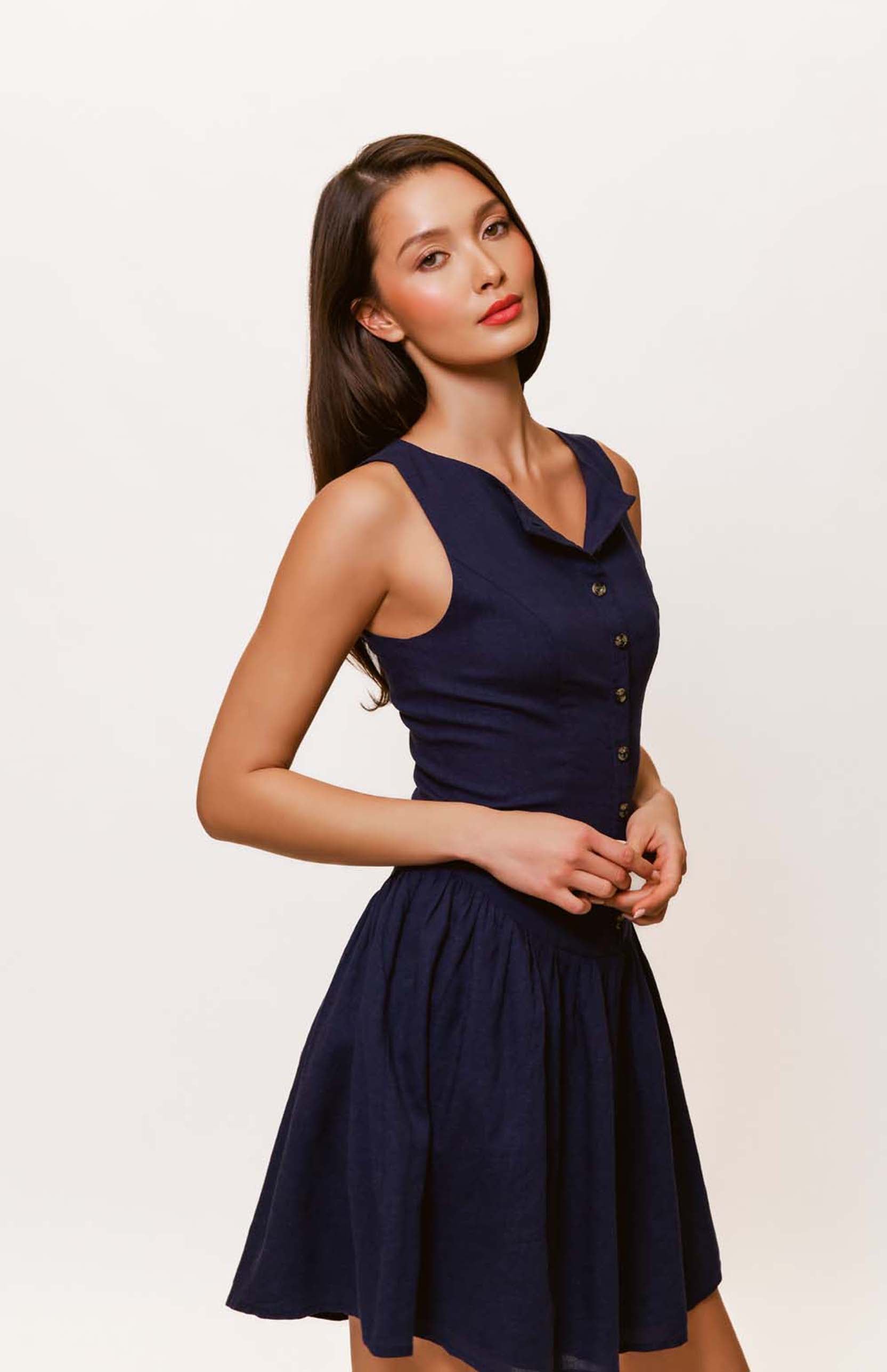 Roma Dress in Navy