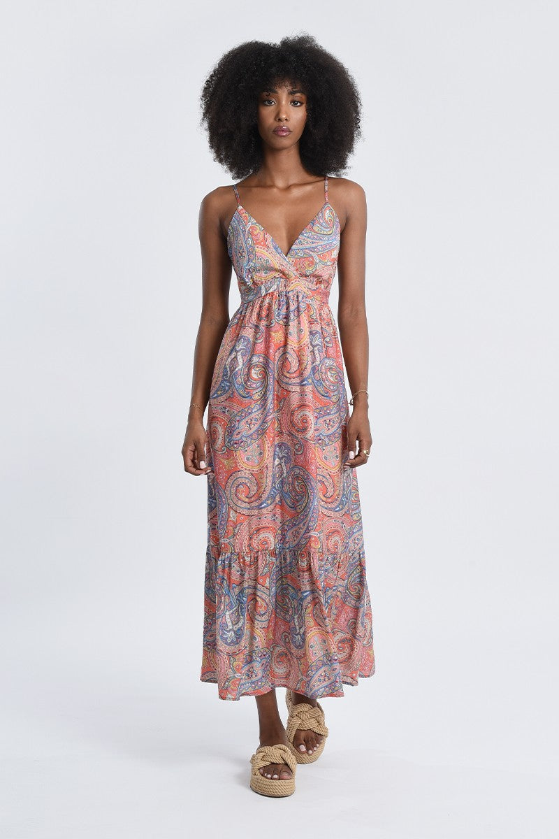 Printed Long Dress in Pink Isabelle