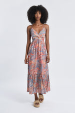 Load image into Gallery viewer, Printed Long Dress in Pink Isabelle
