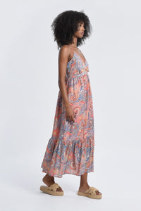 Printed Long Dress in Pink Isabelle