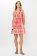 Load image into Gallery viewer, Sleeveless Tiered Short Dress in Santorini Red
