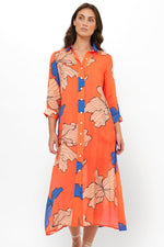 Load image into Gallery viewer, Midi Shirt Dress in Bora Bora Red
