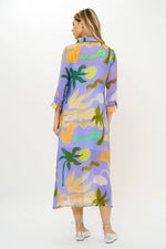 Load image into Gallery viewer, Midi Shirt Dress in Paradiso Blue
